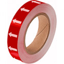 Frecce adesive in rotolo per tubazioni ROSSO/BIANCO h. mm 25