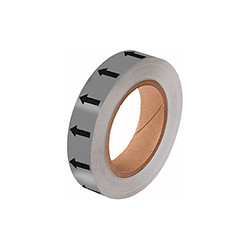 Frecce adesive in rotolo per tubazioni GRIGIO/NERO h. mm 25