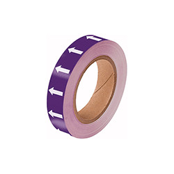 Frecce adesive in rotolo per tubazioni VIOLA/BIANCO h. mm 25