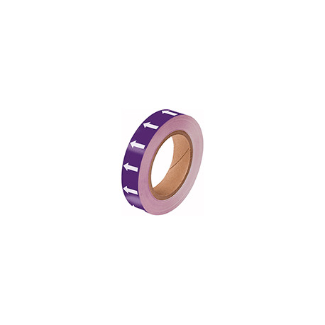 Frecce adesive in rotolo per tubazioni VIOLA/BIANCO h. mm 25