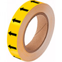 Frecce adesive in rotolo per tubazioni GIALLO/NERO h. mm 25