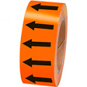 Frecce adesive in rotolo per tubazioni ARANCIO/NERO h. mm 50