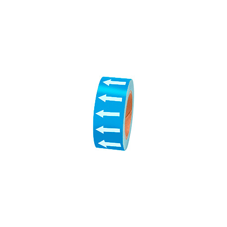 Frecce adesive in rotolo per tubazioni BLU/BIANCO h. mm 50