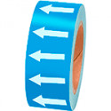 Frecce adesive in rotolo per tubazioni BLU/BIANCO h. mm 50