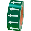 Frecce adesive in rotolo per tubazioni VERDE/BIANCO h. mm 50