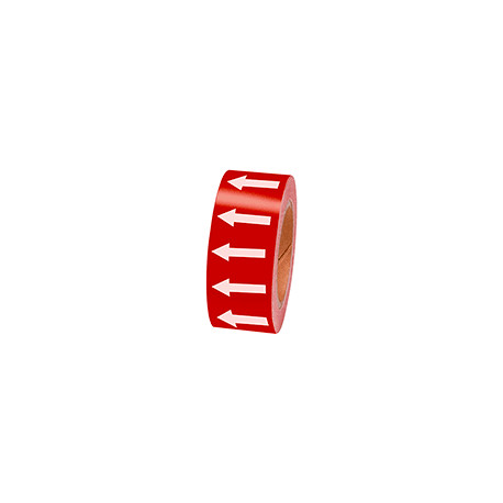 Frecce adesive in rotolo per tubazioni ROSSO/BIANCO h. mm 50