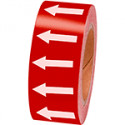 Frecce adesive in rotolo per tubazioni ROSSO/BIANCO h. mm 50