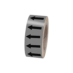 Frecce adesive in rotolo per tubazioni GRIGIO/NERO h. mm 50