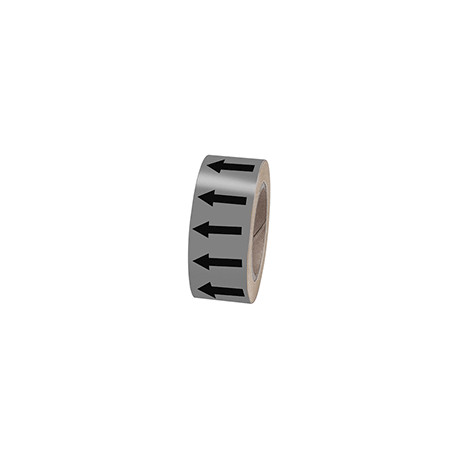 Frecce adesive in rotolo per tubazioni GRIGIO/NERO h. mm 50