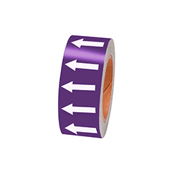 Frecce adesive in rotolo per tubazioni VIOLA/BIANCO h. mm 50