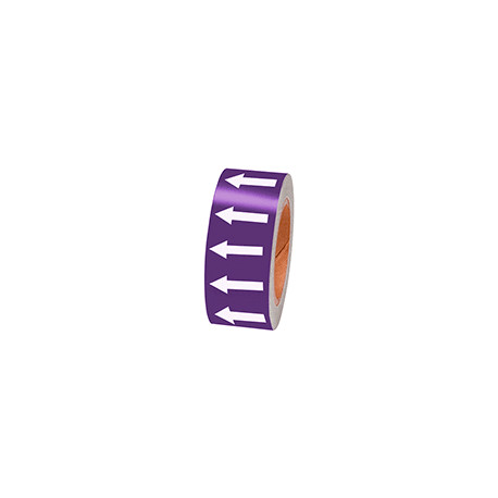 Frecce adesive in rotolo per tubazioni VIOLA/BIANCO h. mm 50