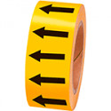 Frecce adesive in rotolo per tubazioni GIALLO/NERO h. mm 50