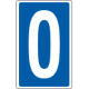 Cartello numero o lettera 0 per contrassegnare