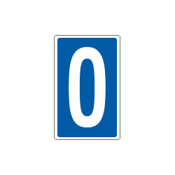 Cartello numero o lettera 0 per contrassegnare