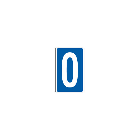 Cartello numero o lettera 0 per contrassegnare
