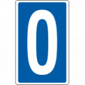 Cartello numero o lettera 0 per contrassegnare
