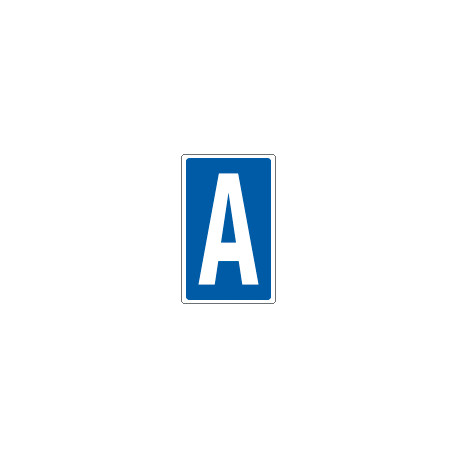 Cartello lettera A per contrassegnare