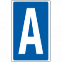 Cartello lettera A per contrassegnare