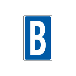 Cartello lettera B per contrassegnare