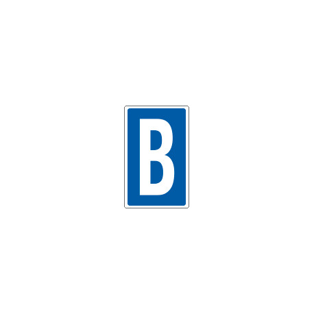 Cartello lettera B per contrassegnare