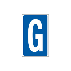 Cartello lettera G per contrassegnare