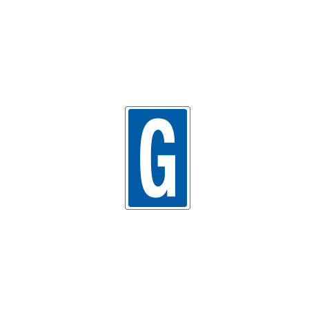Cartello lettera G per contrassegnare