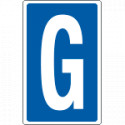 Cartello lettera G per contrassegnare