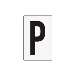 Cartello lettera P per contrassegnare
