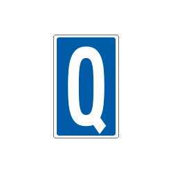 Cartello lettera Q per contrassegnare