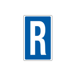Cartello lettera R per contrassegnare