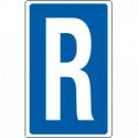 Cartello lettera R per contrassegnare