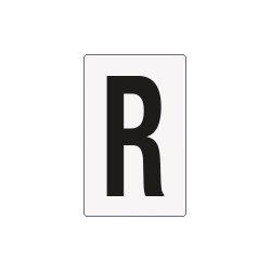 Cartello lettera R per contrassegnare