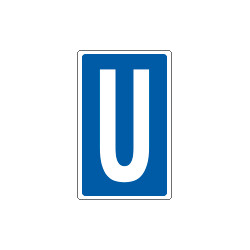 Cartello lettera U per contrassegnare