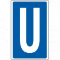Cartello lettera U per contrassegnare