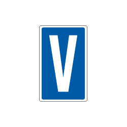Cartello lettera V per contrassegnare