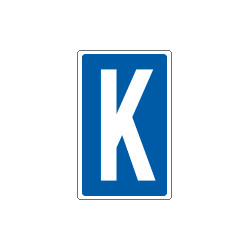 Cartello lettera K per contrassegnare