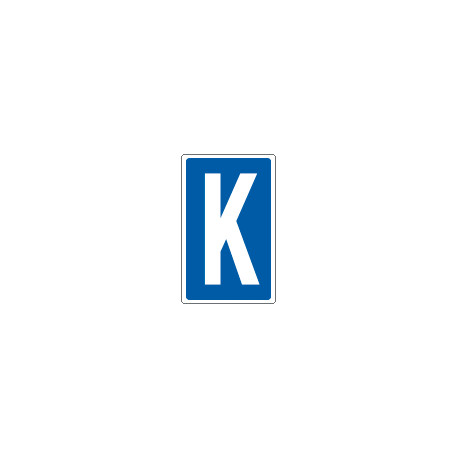 Cartello lettera K per contrassegnare