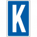 Cartello lettera K per contrassegnare