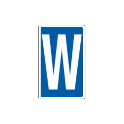 Cartello lettera W per contrassegnare