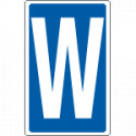 Cartello lettera W per contrassegnare
