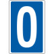 Cartello numero o lettera 0 per contrassegnare