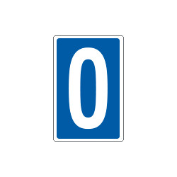 Cartello numero o lettera 0 per contrassegnare