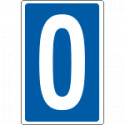 Cartello numero o lettera 0 per contrassegnare