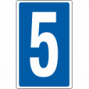 Cartello numero 5 per contrassegnare