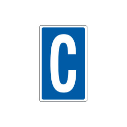 Cartello lettera C per contrassegnare