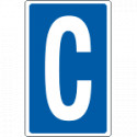 Cartello lettera C per contrassegnare