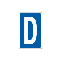 Cartello lettera D per contrassegnare