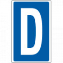 Cartello lettera D per contrassegnare