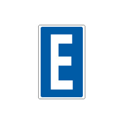 Cartello lettera E per contrassegnare