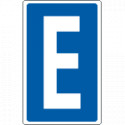 Cartello lettera E per contrassegnare